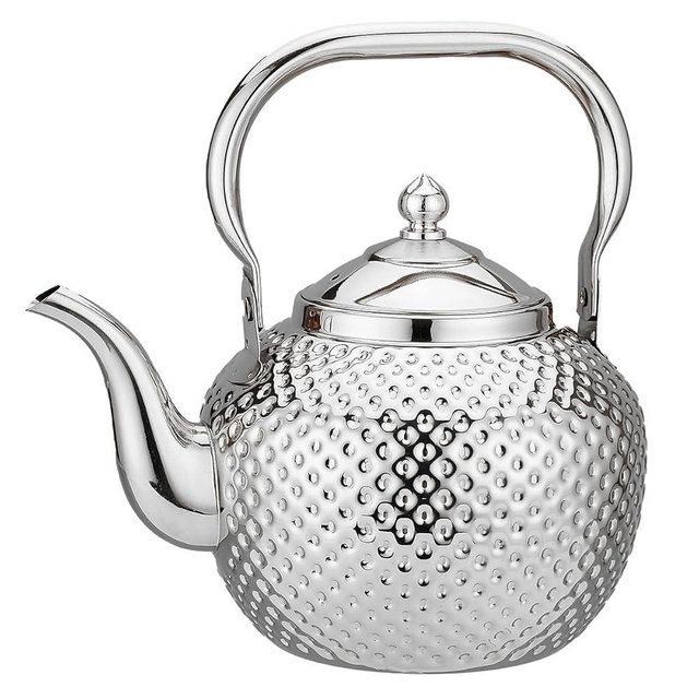 SANQIAHOME 2000ml teapot with Infuser stainless steel Water Boilers lifting handle Tea Maker Water Kettle for Induction/Gas silver