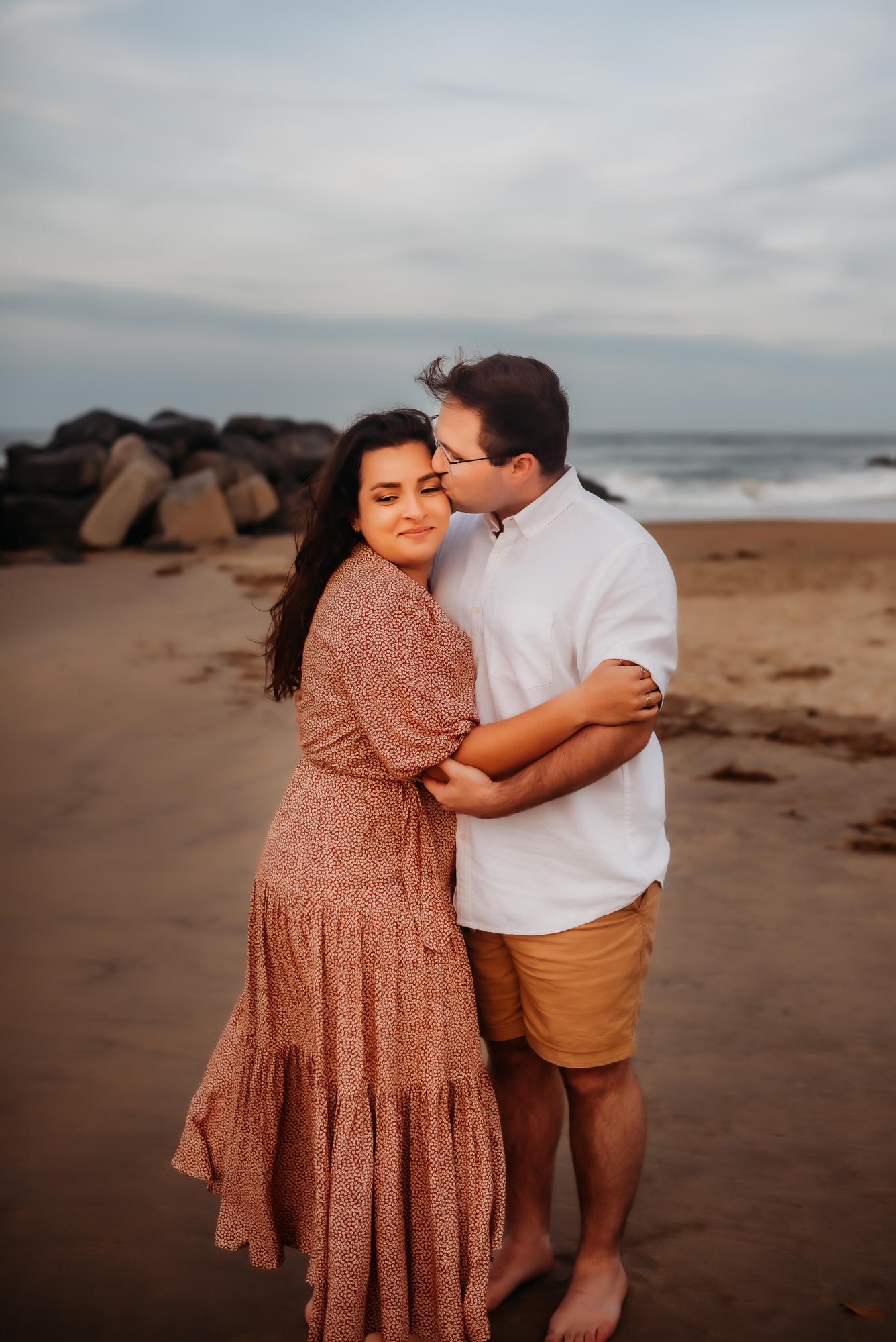 Engagement pictures at Fort Story Beach.