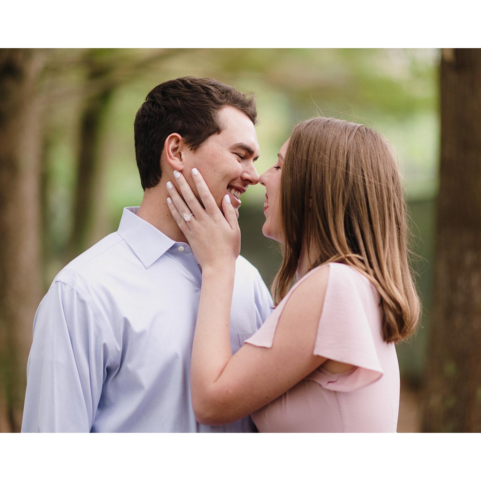 Engagement photos in Audubon Park.