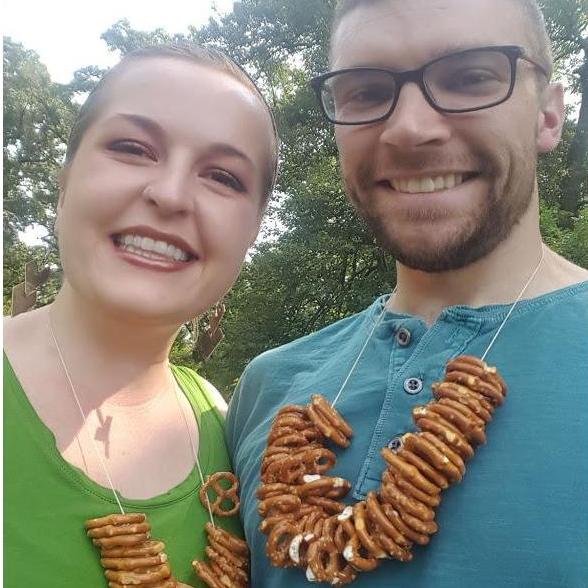 Fully equipped with our pretzel necklaces at the Great Taste of the Midwest Festival in Summer 2018