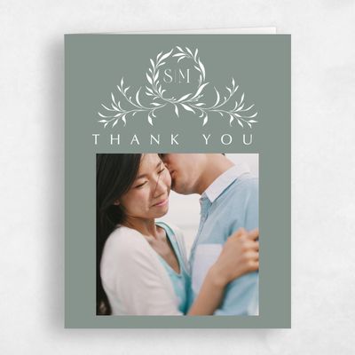 Deep Sage, Green Wedding Thank You - Clairemont Photo
