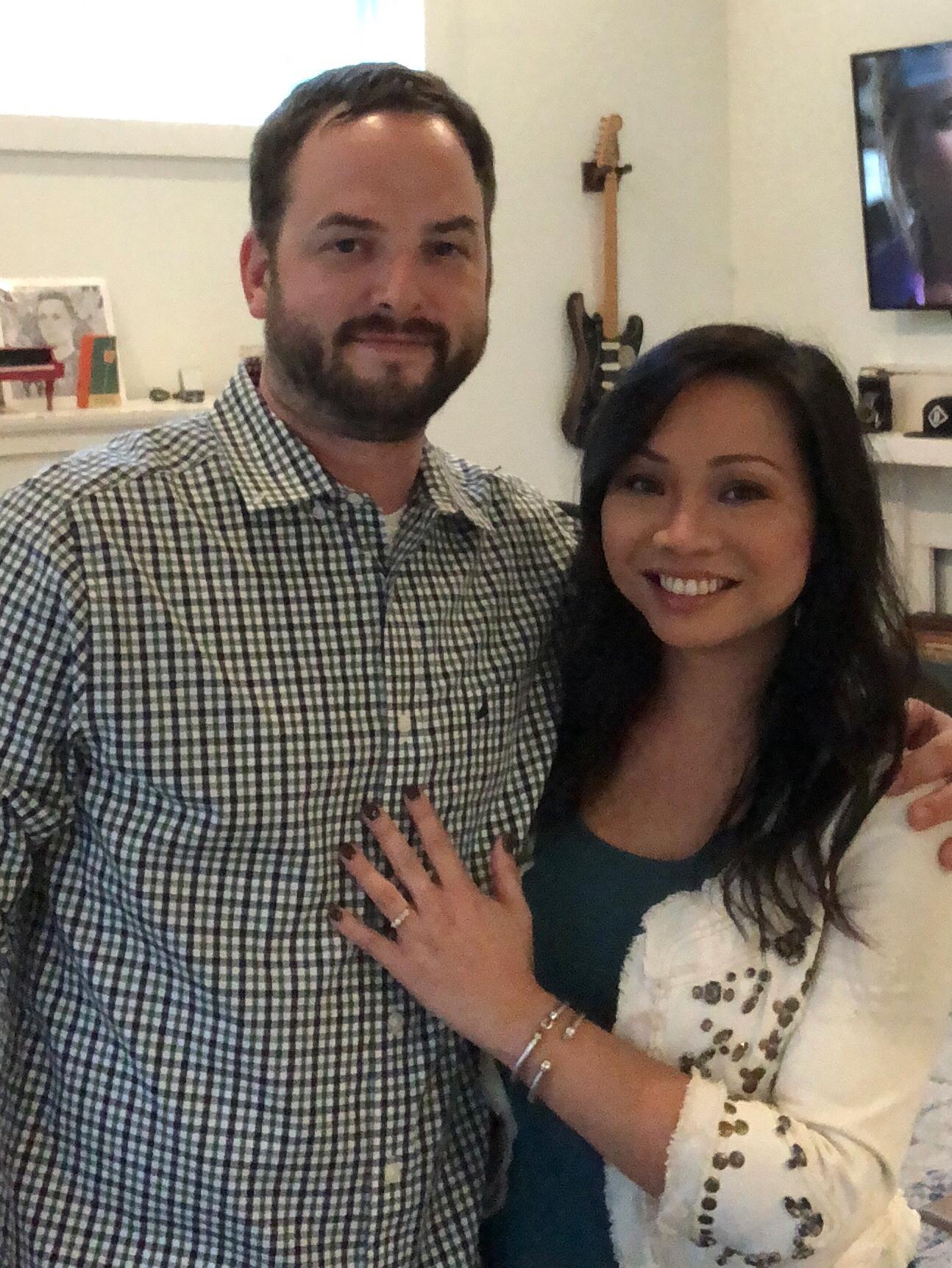 Day of proposal. So surprised! Soo happy!
