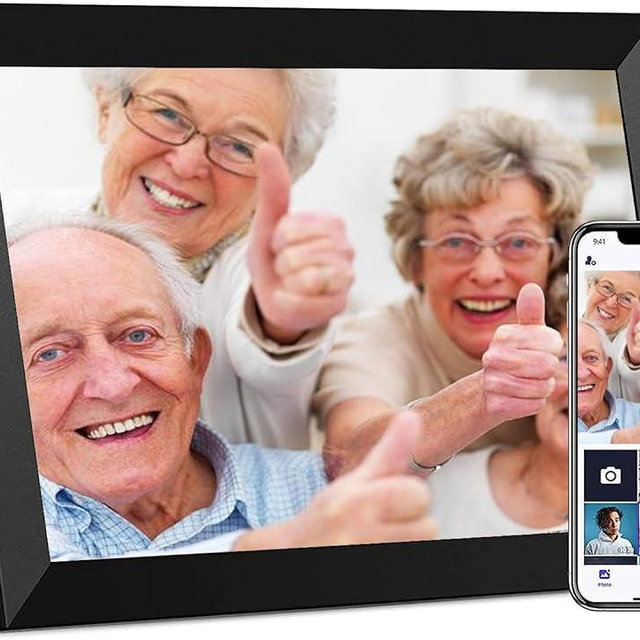 Apofial Digital Picture Frame 10.1 Inch WiFi Digital Photo Frame,1280 * 800 HD IPS Touch Screen Smart Cloud Photo Frame, to Share Photos Or Videos Remotely Via APP Email (Black)