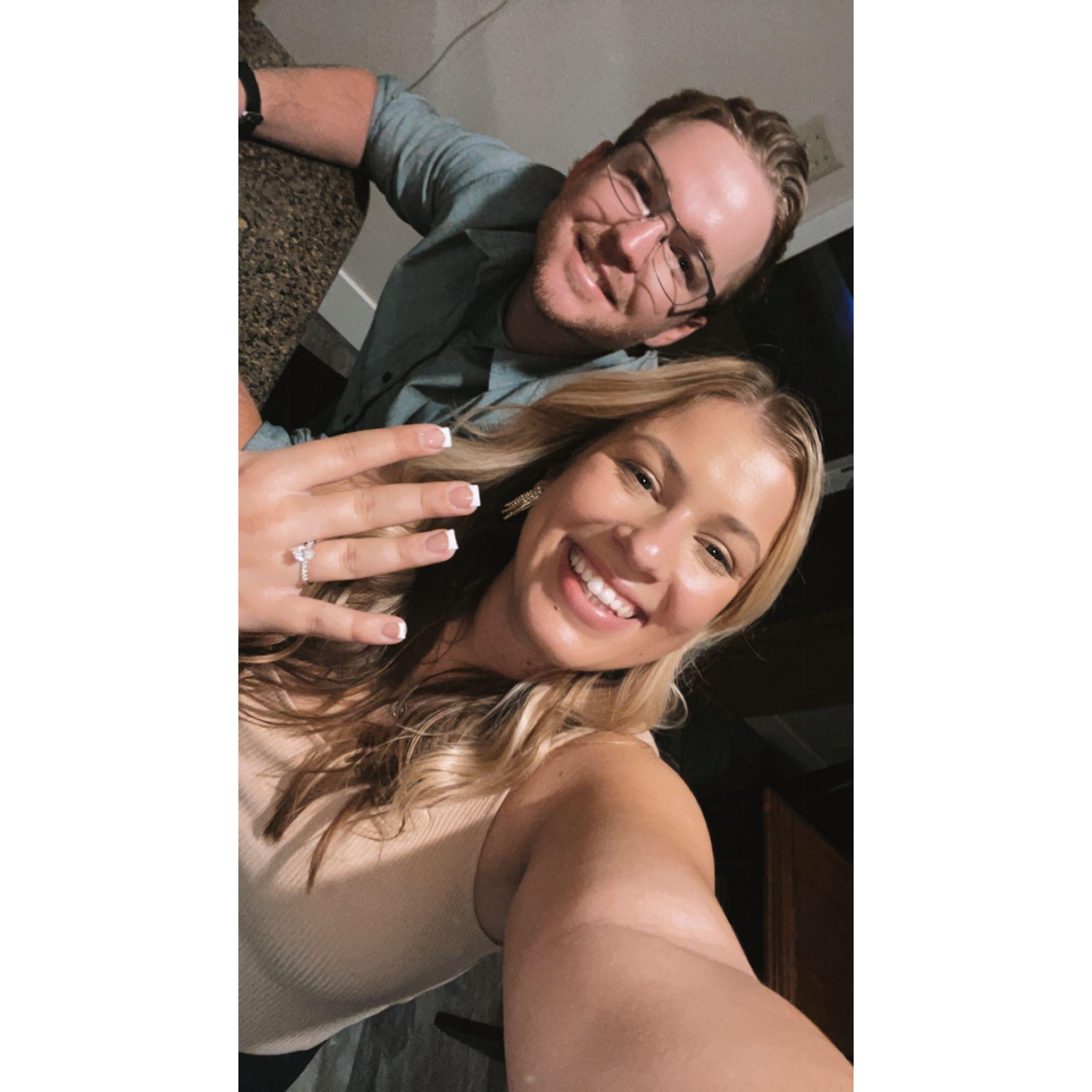 Our first selfie ENGAGED!!