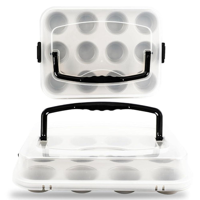 Spmarkt 2-Pack Beige Muffin Pan, Non-Stick 12-Cup Cupcake Pan with Lid, Cupcake Pan with Lid and Handle, Perfect for Holidays, Birthdays, and Family Gatherings