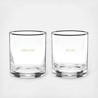 Cheers To Us 2-Piece Double Old Fashioned Glass Set