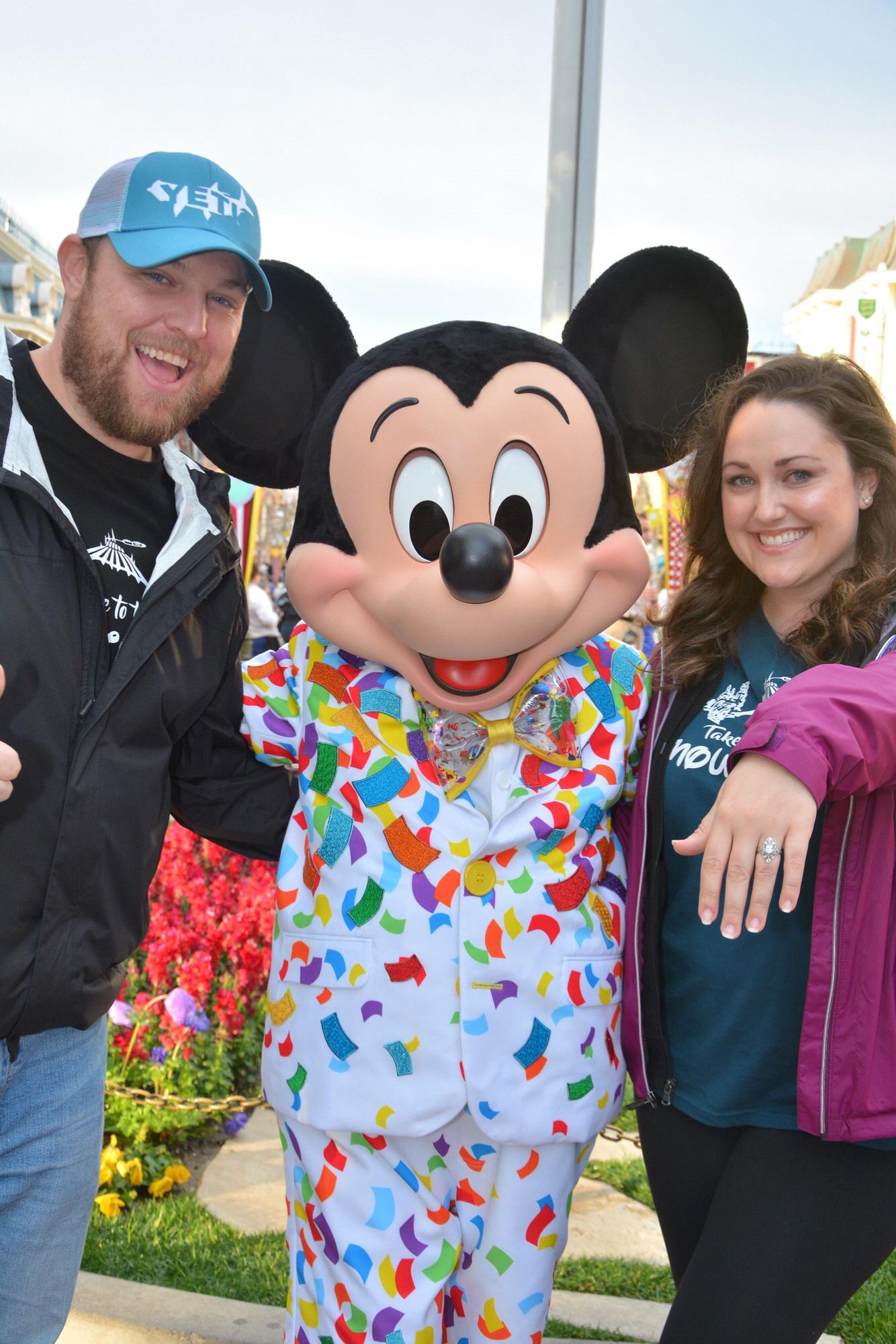 Showing off my ring with Mickey