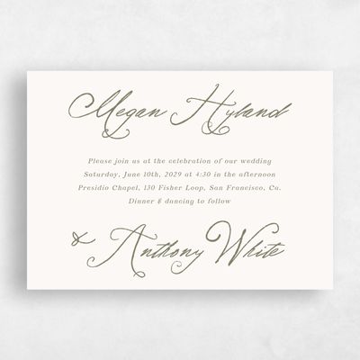 Beige Landscape Wedding Invitation - Cristal Landscape