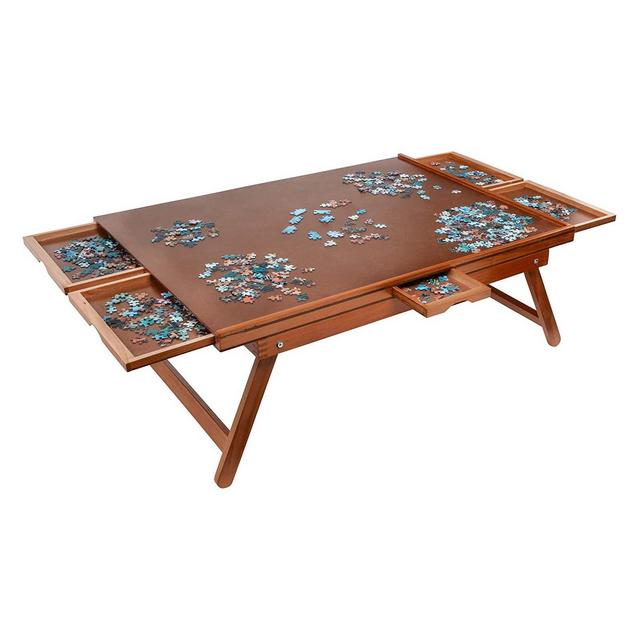 Jumbl 27"x35" Jigsaw Puzzle Board, Portable Rack with Legs & 6 Drawers