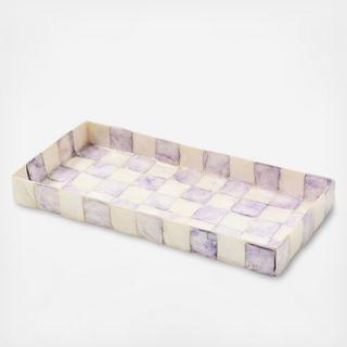 Violet Check Capiz Vanity Tray
