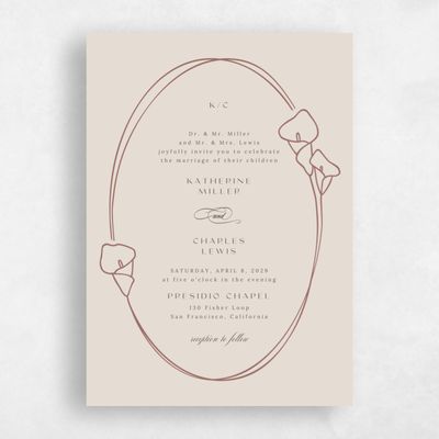Beige Wedding Invitation - Calle Classic