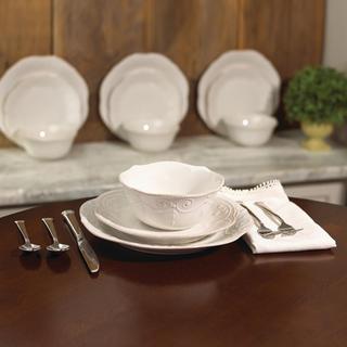 French Perle 12-Piece Dinnerware Set, Service for 4