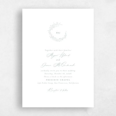 White Wedding Invitation - Sequoia Portrait