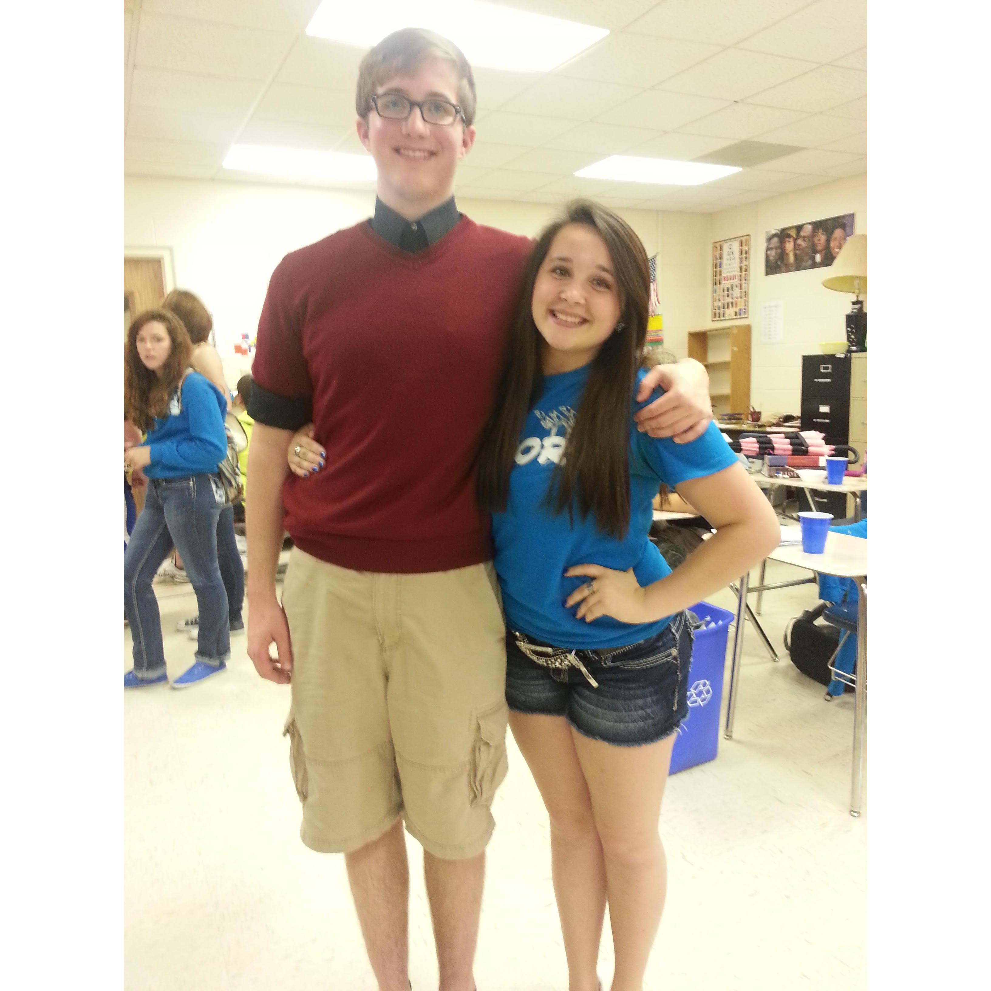 The very first photo we have together. Last day of Sophomore year at Grain Valley High School. May 23rd, 2013.