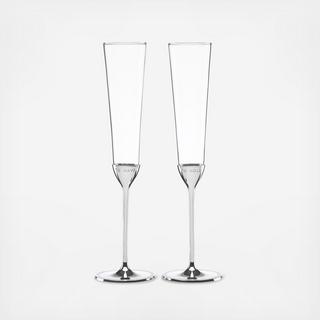 Metal Champagne Toasting Flute, Set of 2