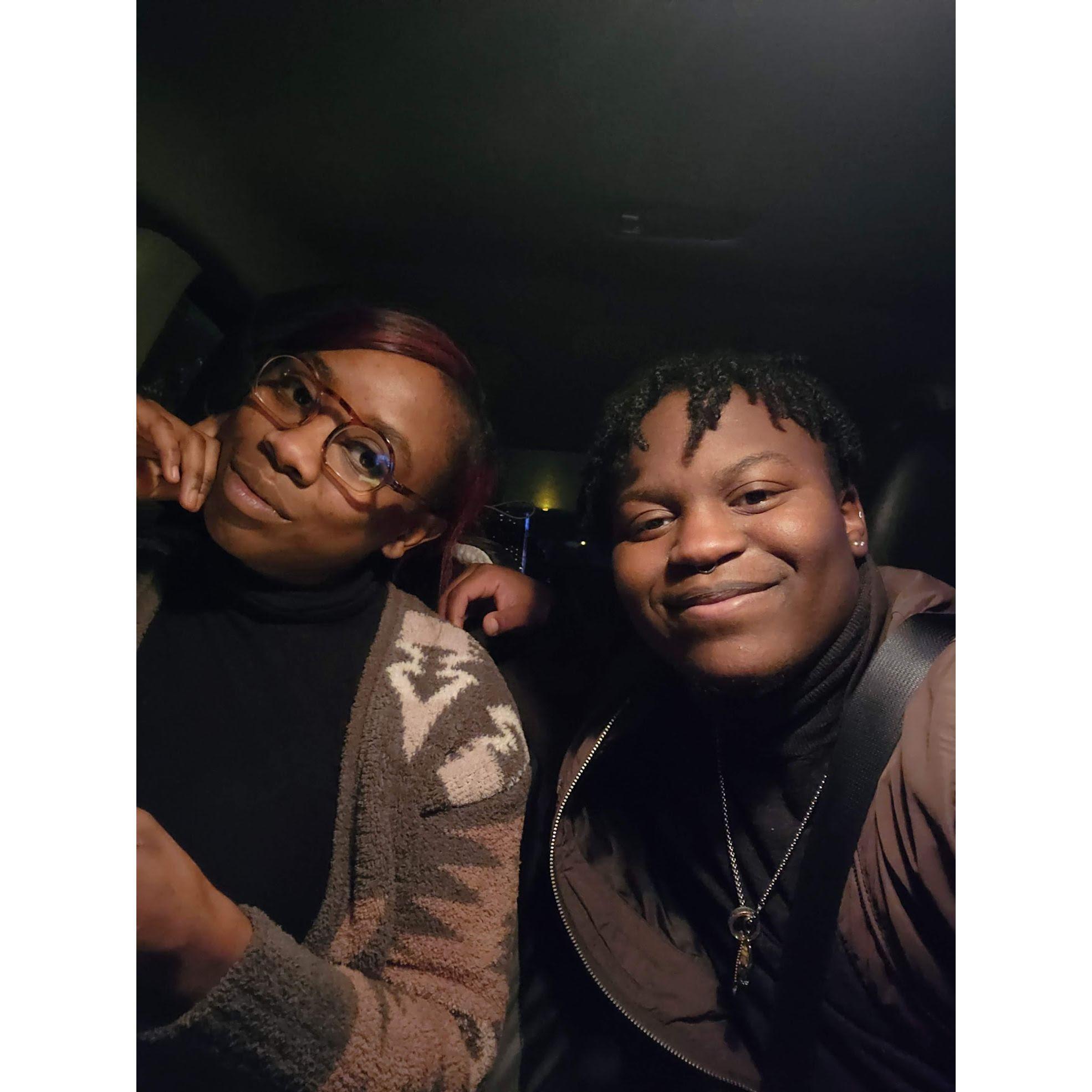 Aunty/Uncle duties outside lil Amaro's birthday party