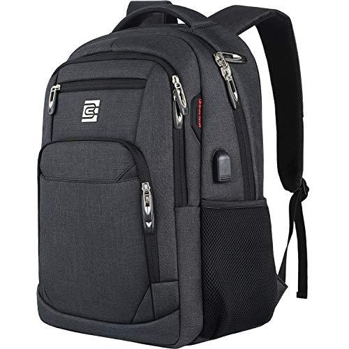 Laptop Backpack,Business Travel Anti Theft Slim Durable Laptops Backpack with USB Charging Port,Water Resistant College School Computer Bag for Women & Men Fits 15.6 Inch Laptop and Notebook - Black