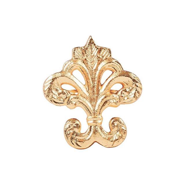 Napkin Rings Set of 12, Fleur-di-lis Napkin Holders, Napkin Rings Bulk for Party Decoration, Dinning Table, Everyday, Family Gatherings - A Great Tabletop Décor - Gold