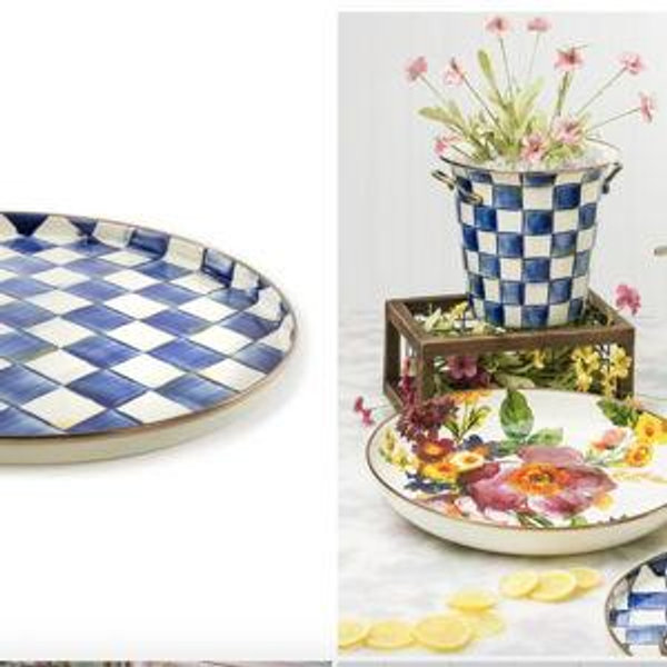 Royal Check Round Tray
