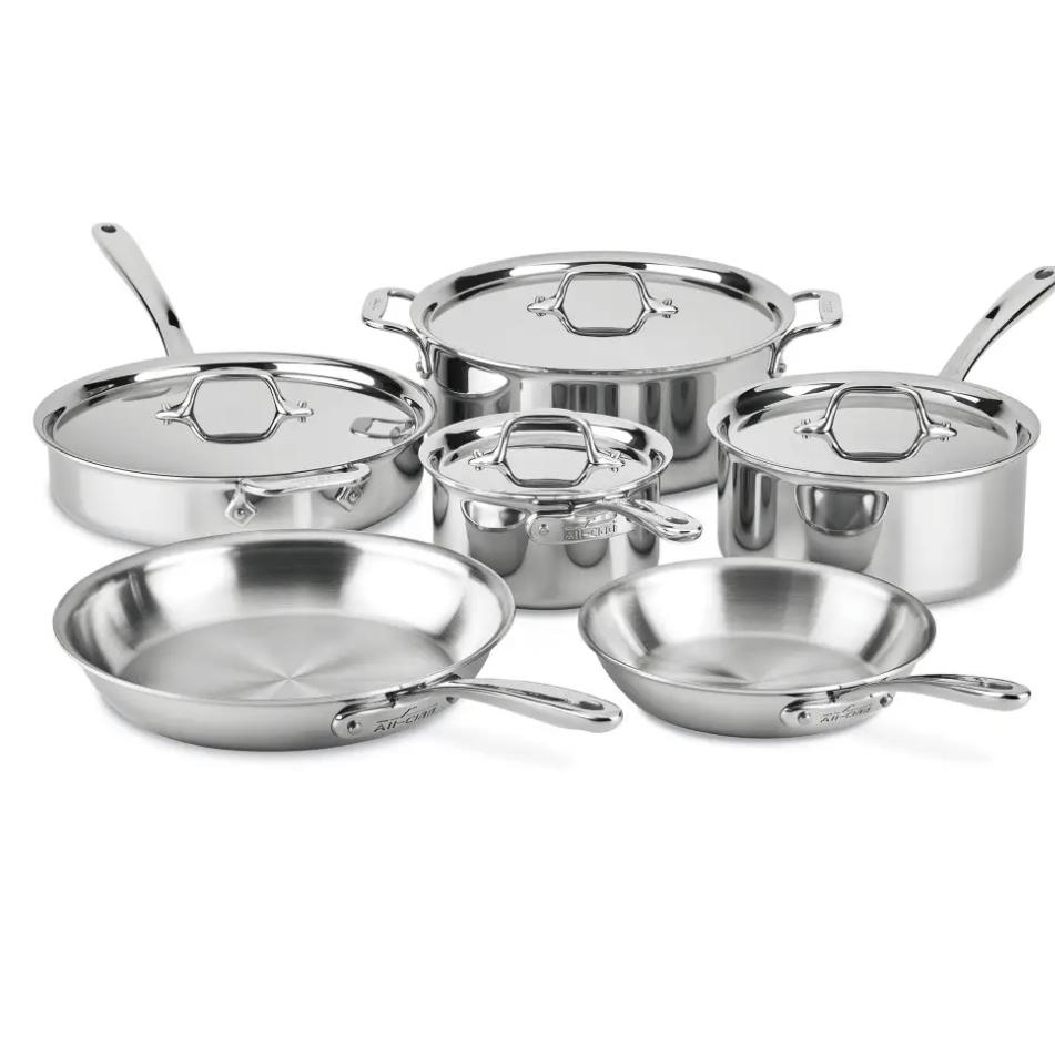 D3 Stainless Everyday, 10 Piece Pots and Pans Cookware Set