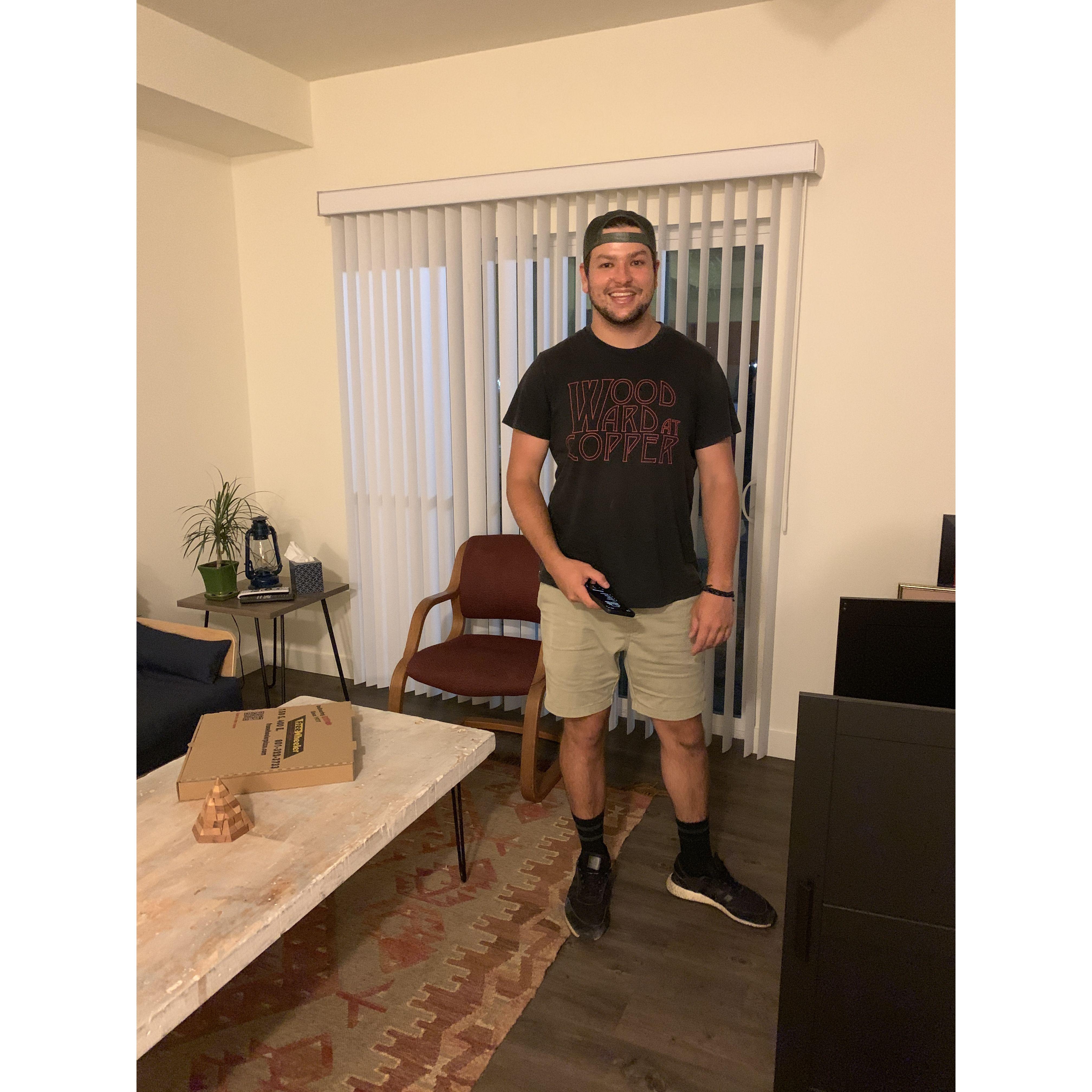 Our first night in our very first apartment!