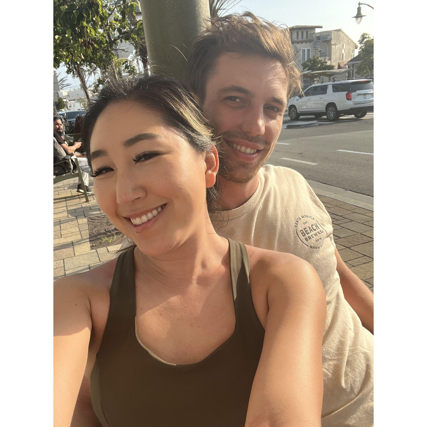 After our 16 mile urban hike from Santa Monica to Hermosa Beach! We did not walk the 16 miles back home