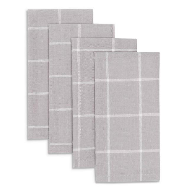4pk Cotton Window Pane Napkins Gray - Town & Country Living