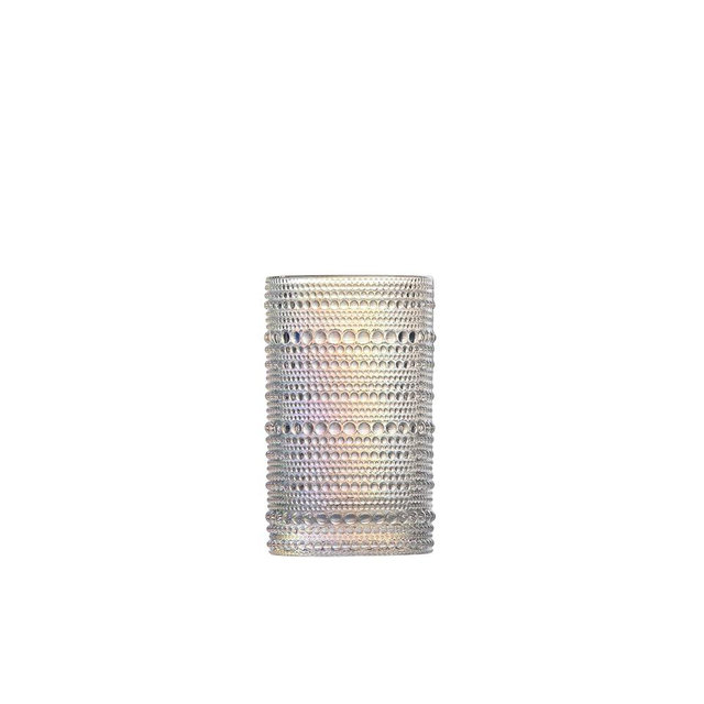 Fortessa Jupiter Beaded Hobnail Glass, 13 Ounce Iced Beverage (Set of 6), Iridescent