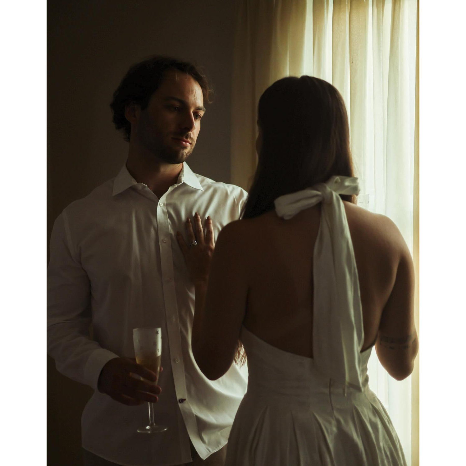In-home engagement pictures.