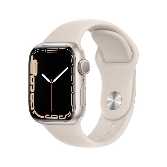 Apple Watch Series 7 GPS, 41mm Starlight Aluminum Case with Starlight Sport Band