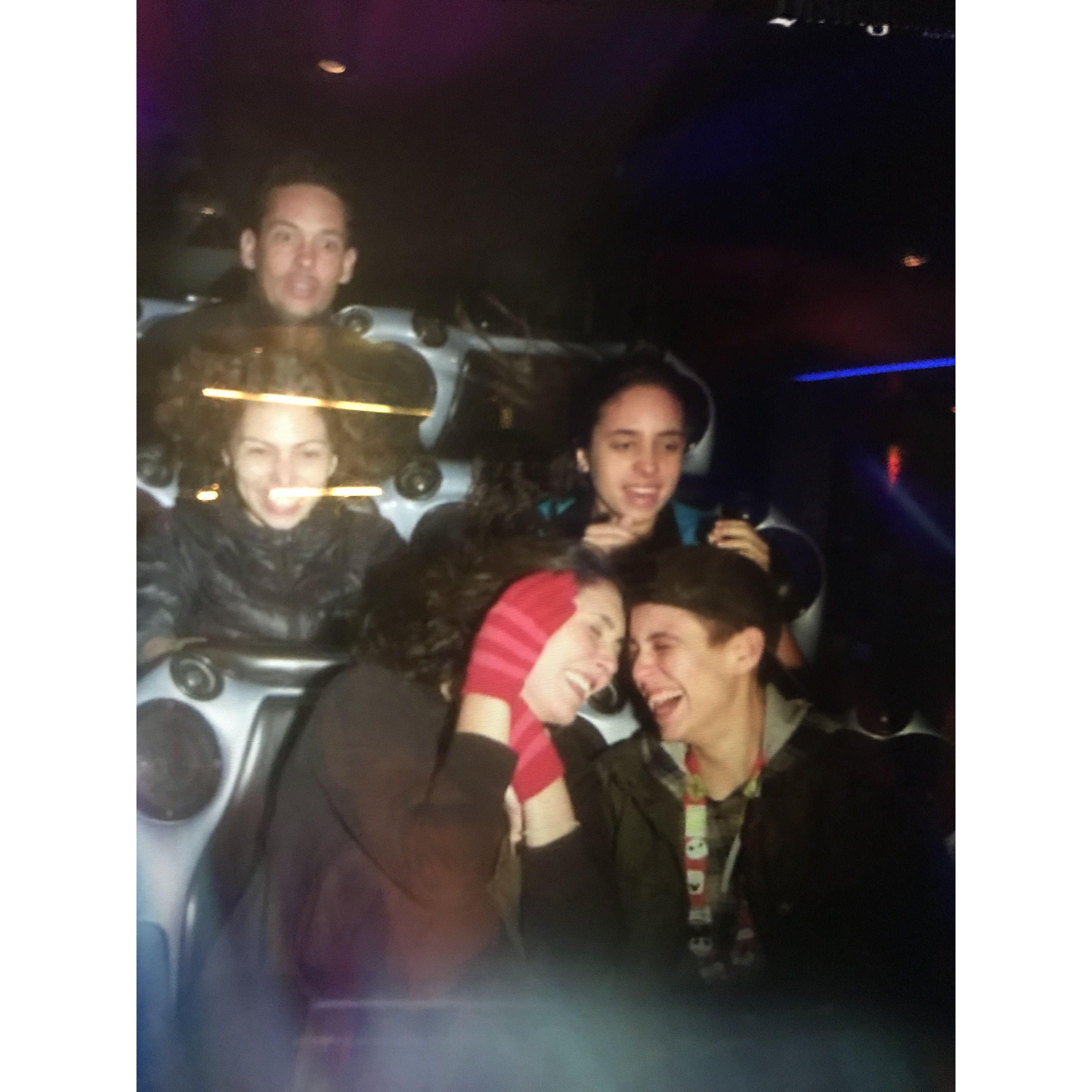 Space Mountain, one of our favorites rides together!