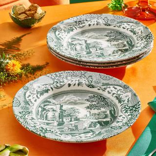 Green Italian Soup Plate, Set of 4