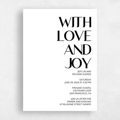 White Wedding Invitation - Millsboro Portrait