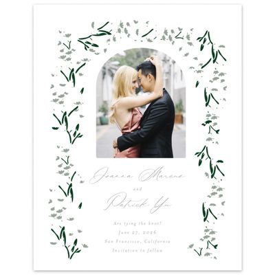 Sage, White Wedding Digital Save the Date - Regal Arch