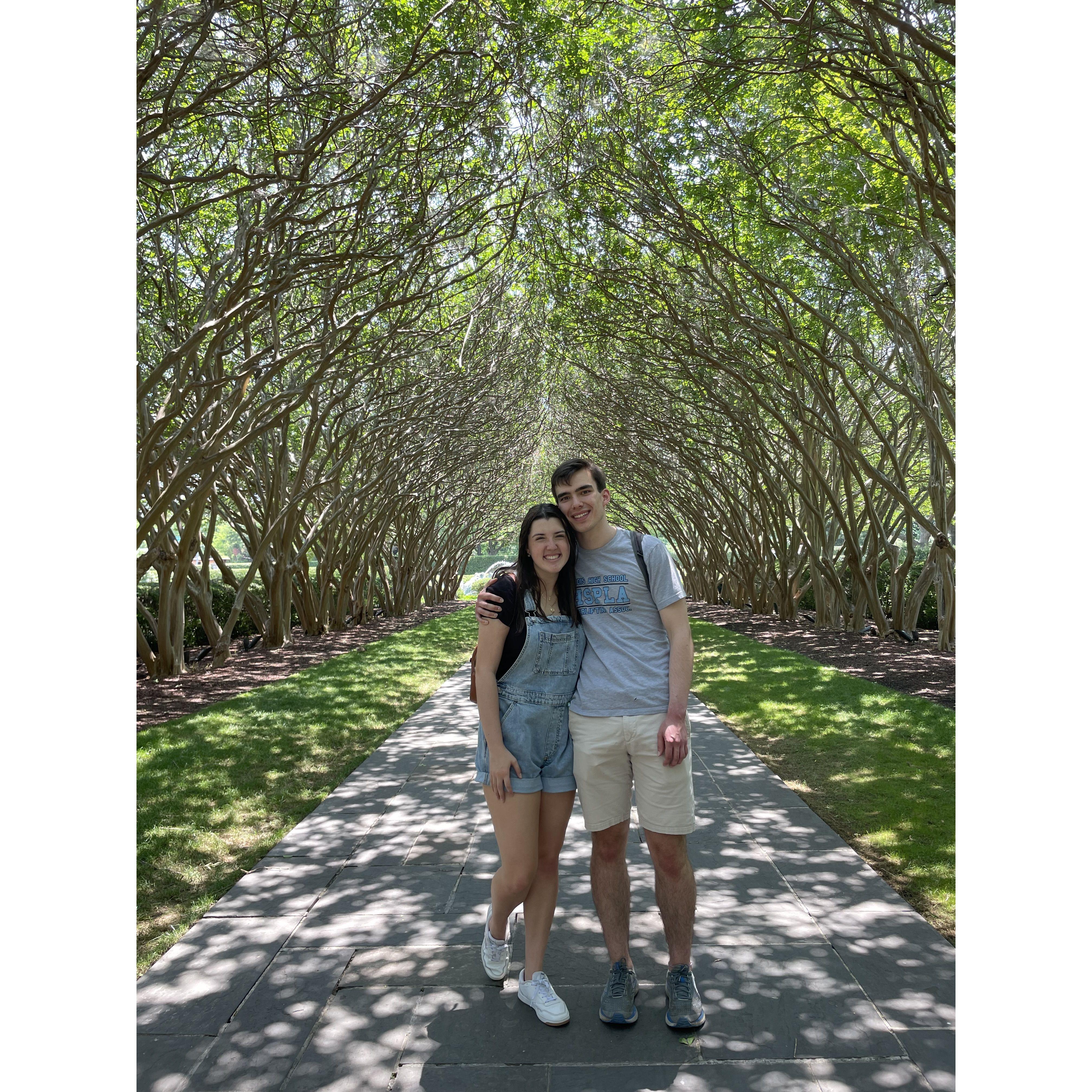 Steven's first trip to Dallas when we visited the Dallas Arboretum! Little did we know, we would be getting married at the Arboretum three years later, not too far from where this picture was taken!