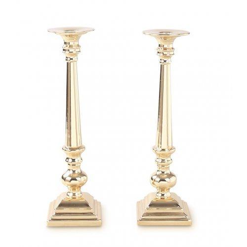 Stainless Steel Gold Candlesticks, Gleaming Smooth Surface - Tall Height