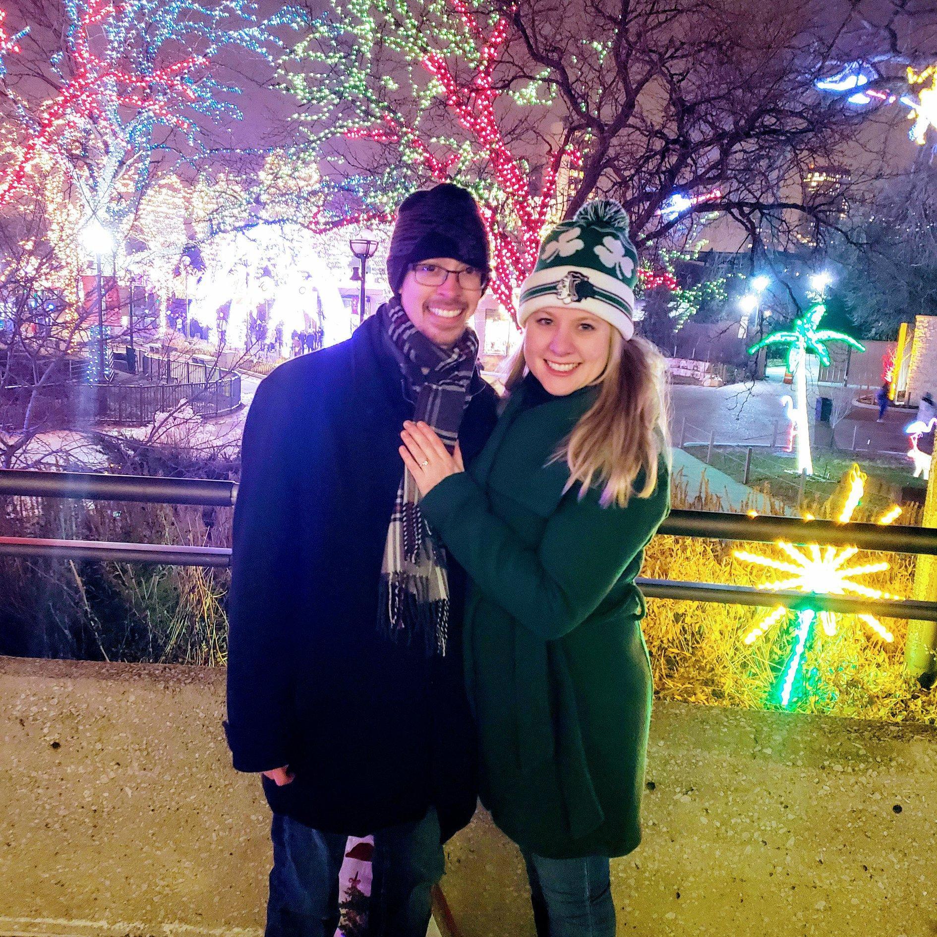 The night we got engaged at the Lincoln Park Zoo in Chicago. So many special memories on December 11th!