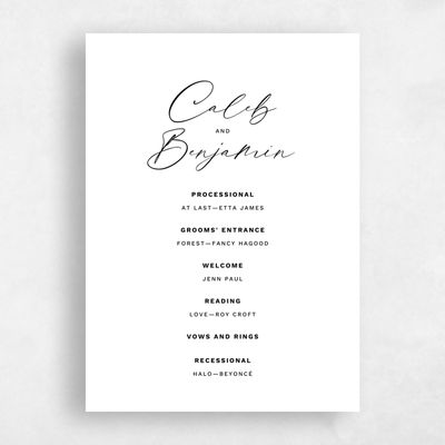 White Simple Wedding Program - Halbert