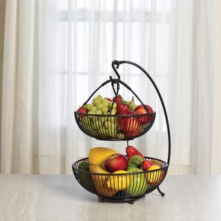 Spindle 2-Tier Basket With Banana Hook