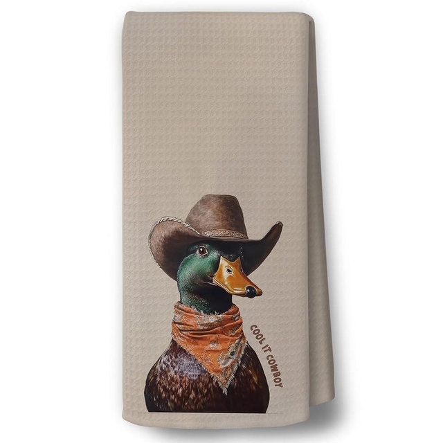 BCUANGD Western Hunting Kitchen Towels Decor - Retro Duck Neutral Hand Tea Towels, Rustic Vintage Country Animal Dish Towel Dishcloths Decorations for Home Kitchen Farmhouse, 16"x24"