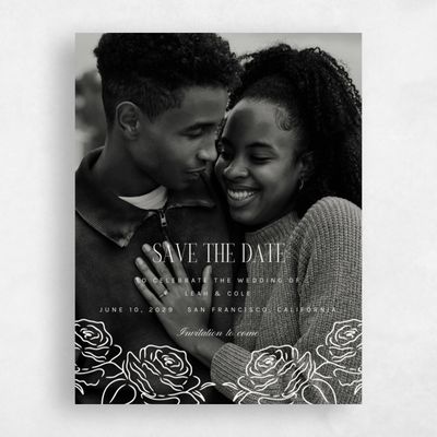 Light Oatmeal, Beige Wedding Save the Date - Silvana Photo