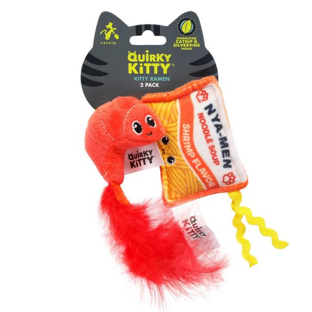 Quirky Kitty Ramen Cat Toy - 2pk