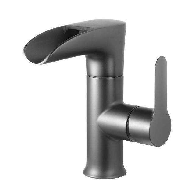 4" Single Side Handle LED Bathroom Faucet with Pop Up Drain and Deck Plate Black - Tosca