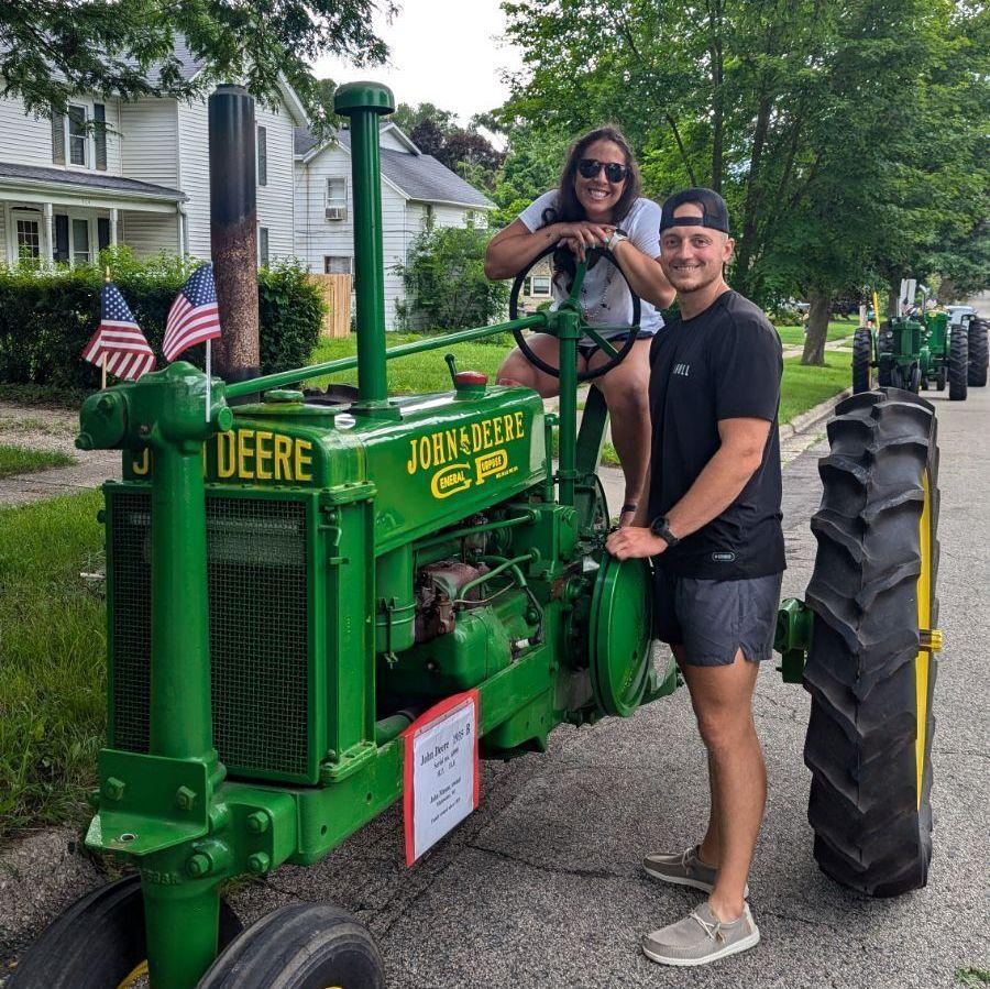 4th of July Parade featuring Grandpa Mason's John Deere fleet.