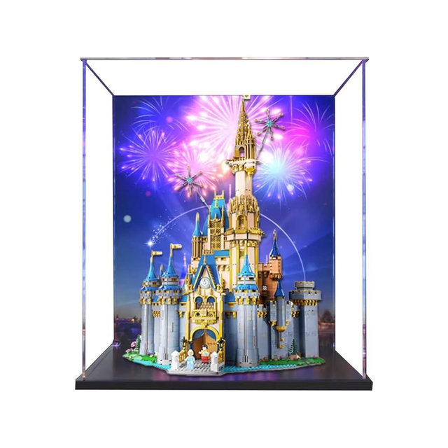 Display Case for Lego Disney Castle 43222, Dustproof, UV-Protected, Custom Fit Showcase, Gifts for Lego Lovers, Storage (Theme C-85*65*40)