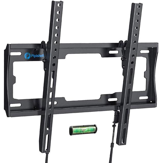Tilt TV Wall Mount Bracket Low Profile for Most 26-55 Inch LED LCD OLED Plasma Flat Curved Screen TVs, 8 Degrees Tilting for Anti-Glaring, Max VESA 400x400mm and Holds up to 99lbs by Pipishell