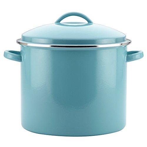 Farberware 46497 Enamel on Steel Stock Pot/Stockpot with Lid - 16 Quart, Blue