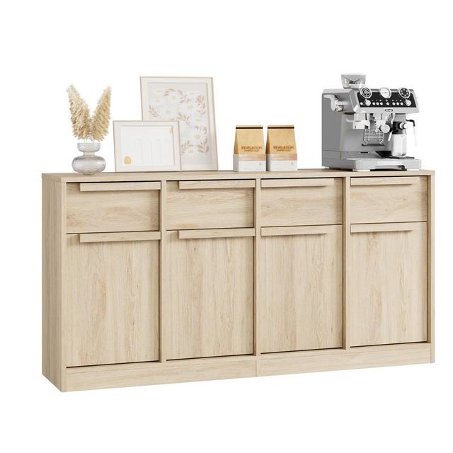 Sideboard Buffet Cabinet with 4 Drawers, 62.4" Large Coffee Cabinet with Storage, Modern Storage Buffet Table for Kitchen Dining Room