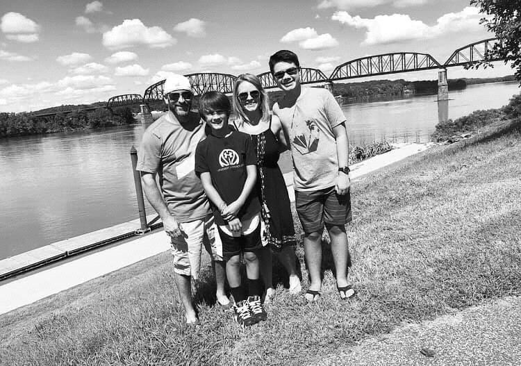 At the site where the Ohio Silver Bridge collapsed in Becky’s hometown back in 1967.