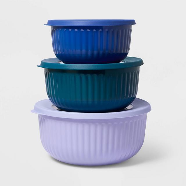 6pc Melamine Mixing Bowl Set Purple/Blue - Tabitha Brown for Target